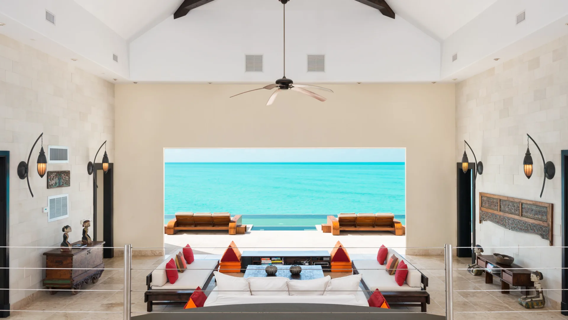 Ocean-view living room at Villa Balinese